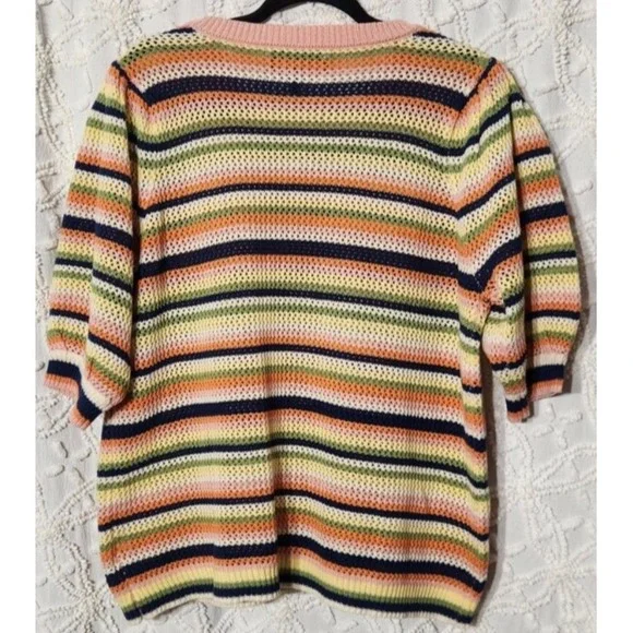 Eloquii Striped Knit Multicolored Blouse – Size 18 - Picture 6 of 10
